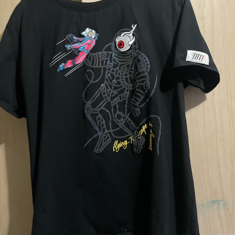 Fifth loop Black Graphic T-Shirt with Robot Design